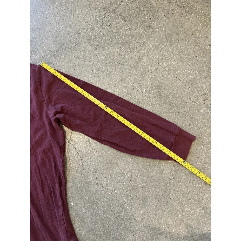 Polo by Ralph Lauren Shirt Men Maroon Sz XXL Long Sleeve 90s Vintage 1/4 Button